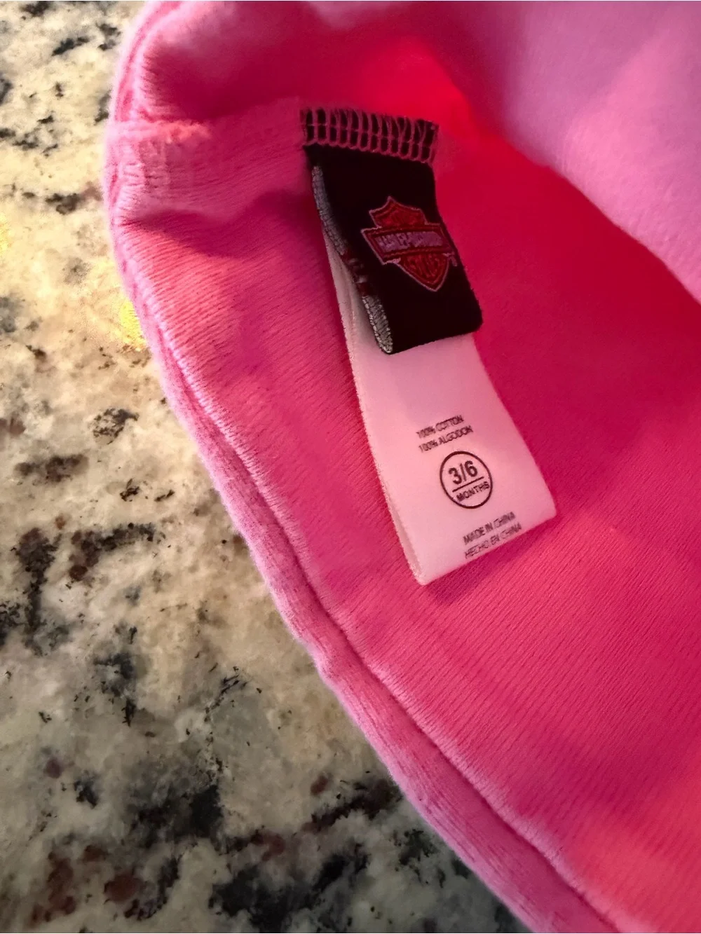 Harley-Davidson Kids Pink Fold-Over Beanie with Logo Patch